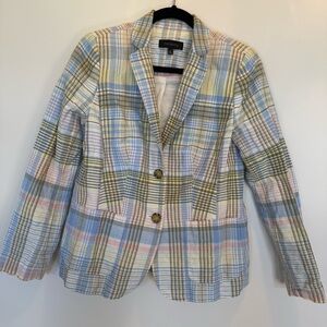 Talbots Madras Plaid Linen/Cotton blazer size 4